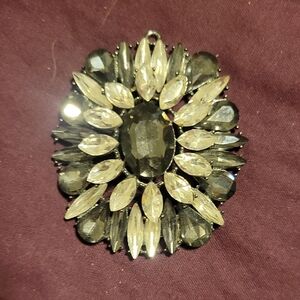 Elegant Black and Silver Brooch